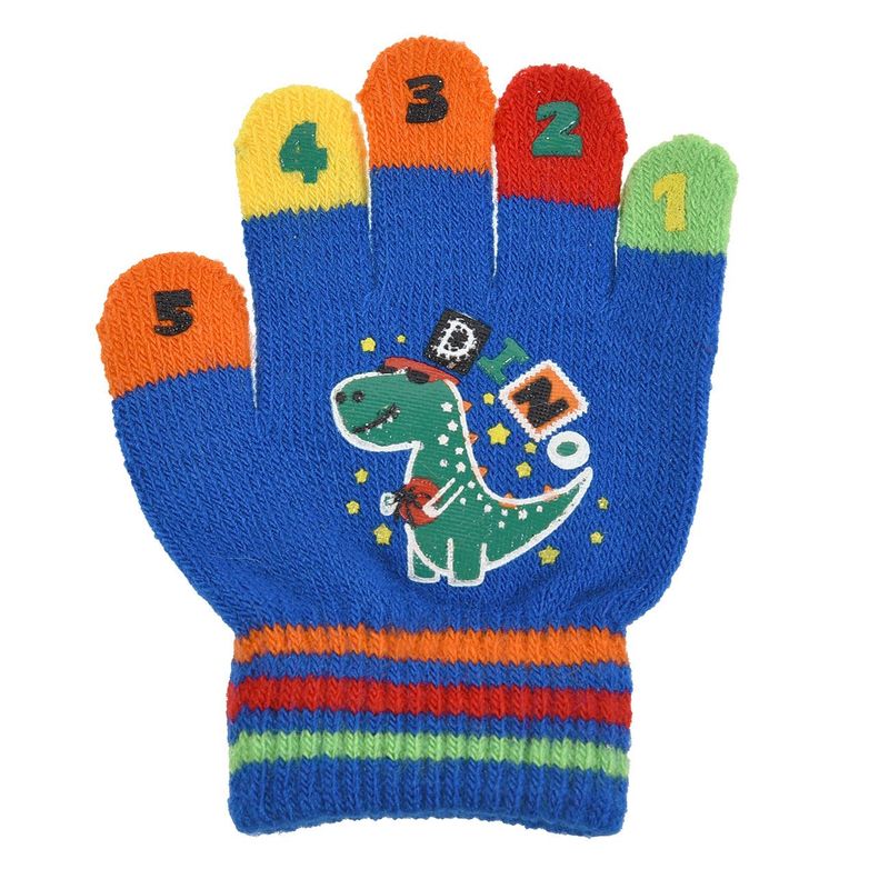 Fashion, accesorii si bijuterii - Copii - Accesorii copii - Manusi copii - Manusi copii dinozaur, multicolor, varsta 2-5 ani, 95% acrilic, 5% elastan - Infinity.ro
