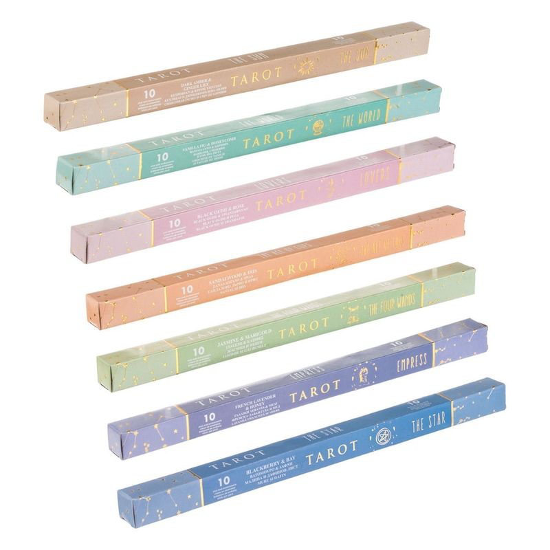 Casa si Gradina - Decoratiuni - Aromaterapie si lumanari - Odorizante camera - Set betisoare parfumate, tarot, multicolor, 7 arome diferite, 70 bucati - Infinity.ro