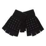 Fashion, accesorii si bijuterii - Femei - Accesorii femei - Manusi femei - Manusi femei, decupate, strass, culoare neagra, acrilic, 1 pereche - Infinity.ro