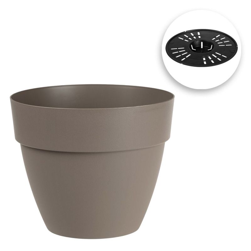 Casa si Gradina - Gradinarit si plante - Plante si ghivece - Ghivece si suporturi - Ghiveci flori plastic, 25 x 21cm, sistem drenare, culoare mocca, capacitate 7l - Infinity.ro