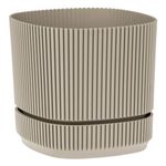 Casa si Gradina - Gradinarit si plante - Plante si ghivece - Ghivece si suporturi - Ghiveci flori, model patrat, plastic, culoare bej, dimensiuni 17 x 17 x 15cm, capacitate 2.3l - Infinity.ro