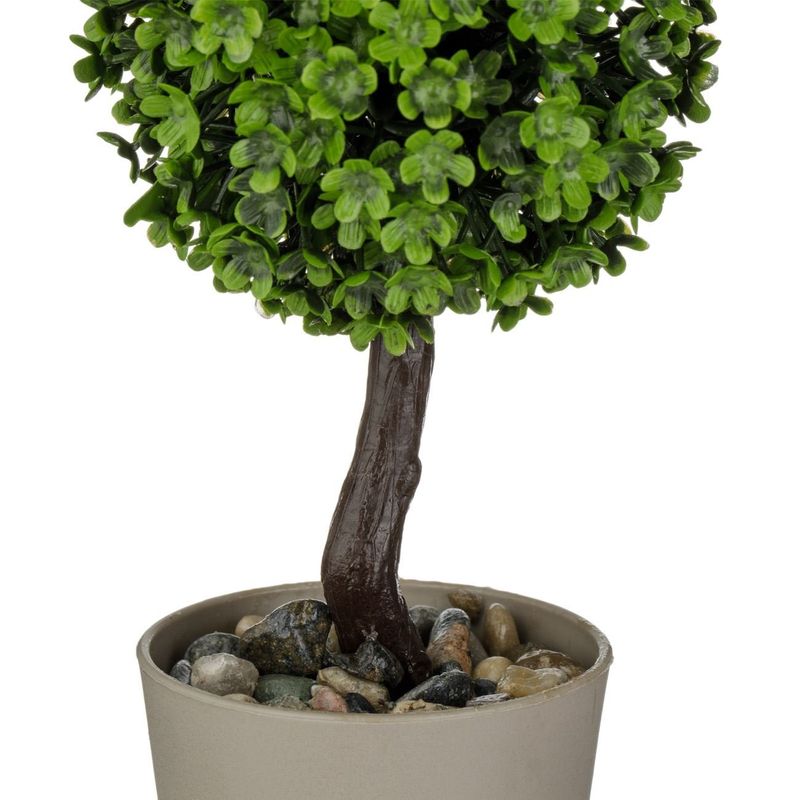 Casa si Gradina - Decoratiuni - Obiecte decorative - Plante artificiale - Ghiveci decorativ, bonsai artificial, ceramica, culoare taupe, inaltime 18cm - Infinity.ro