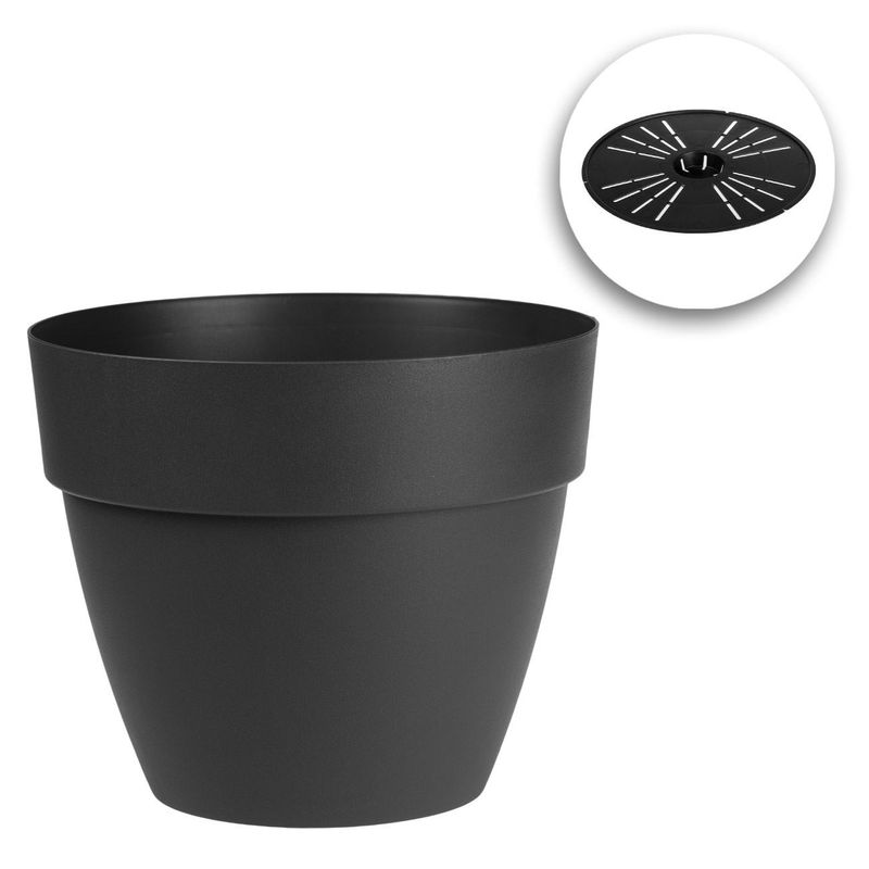 Casa si Gradina - Gradinarit si plante - Plante si ghivece - Plante in ghiveci - Ghiveci flori plastic, 35 x 29.5cm, capacitate 19.5l, culoare antracit - Infinity.ro