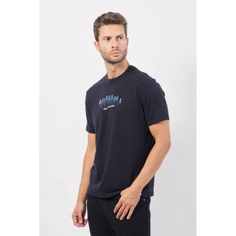 Fashion, accesorii si bijuterii - Barbati - Imbracaminte - Tricouri si bluze barbati - Tricou barbati Armani Exchange 6DZTHV,  L INTL, Bleumarin - Infinity.ro