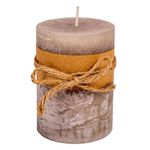 Casa si Gradina - Decoratiuni - Aromaterapie si lumanari - Lumanari si candele - Lumanare parafina, sfoara decorativa, gri-maro, diametru 6.8 cm, inaltime 9.5 cm, timp ardere 35 ore - Infinity.ro