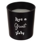 Casa si Gradina - Decoratiuni - Aromaterapie si lumanari - Lumanari si candele - Lumanare parafina, sticla neagra mata, mesaj motivational, timp de ardere 18 ore, set 3 bucati - Infinity.ro
