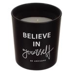Casa si Gradina - Decoratiuni - Aromaterapie si lumanari - Lumanari si candele - Lumanare parafina, sticla neagra mata, mesaj motivational, timp de ardere 18 ore, set 3 bucati - Infinity.ro