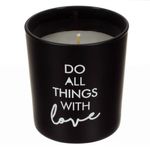 Casa si Gradina - Decoratiuni - Aromaterapie si lumanari - Lumanari si candele - Lumanare parafina, sticla neagra mata, mesaj motivational, timp de ardere 18 ore, set 3 bucati - Infinity.ro