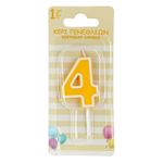 Casa si Gradina - Decoratiuni - Aromaterapie si lumanari - Lumanari si candele - Lumanare aniversara numar, galben pastel, 5 cm - Infinity.ro