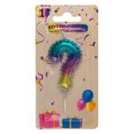 Casa si Gradina - Decoratiuni - Aromaterapie si lumanari - Lumanari si candele - Lumanare aniversara, model ombre metalizat, multicolor, 3.5 x 6cm - Infinity.ro