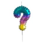 Casa si Gradina - Decoratiuni - Aromaterapie si lumanari - Lumanari si candele - Lumanare aniversara, model ombre metalizat, multicolor, 3.5 x 6cm - Infinity.ro