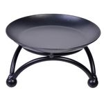 Casa si Gradina - Decoratiuni - Aromaterapie si lumanari - Suporturi lumanari - Suport lumanare metalic, rotund, negru, 10x 6cm - Infinity.ro