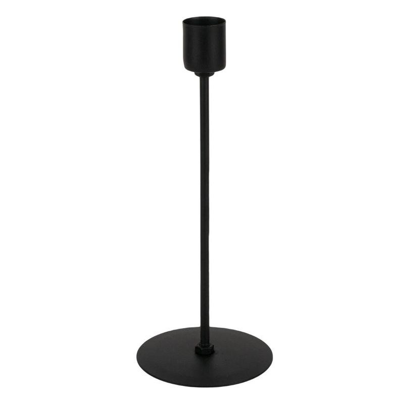 Casa si Gradina - Decoratiuni - Aromaterapie si lumanari - Suporturi lumanari - Suport lumanare metalic, model baza rotunda, negru, 8 x 20cm - Infinity.ro