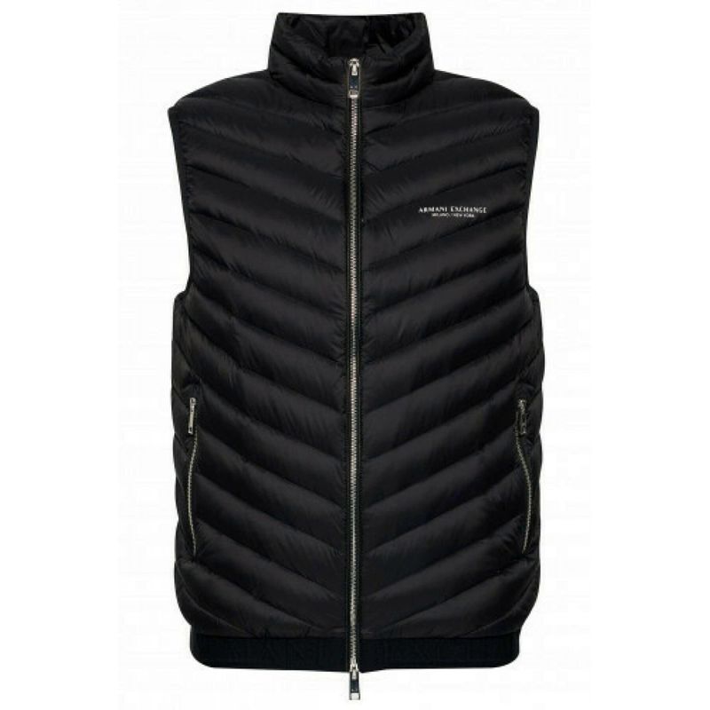 Fashion, accesorii si bijuterii - Barbati - Imbracaminte - Sacouri si veste barbati - Vesta barbati Armani Exchange 8NZQ52, Negru,  L INTL - Infinity.ro