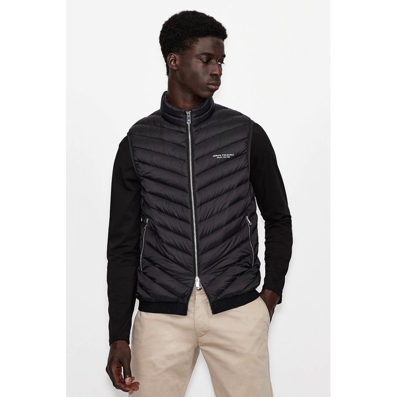 Fashion, accesorii si bijuterii - Barbati - Imbracaminte - Sacouri si veste barbati - Vesta barbati Armani Exchange 8NZQ52, Negru,  L INTL - Infinity.ro