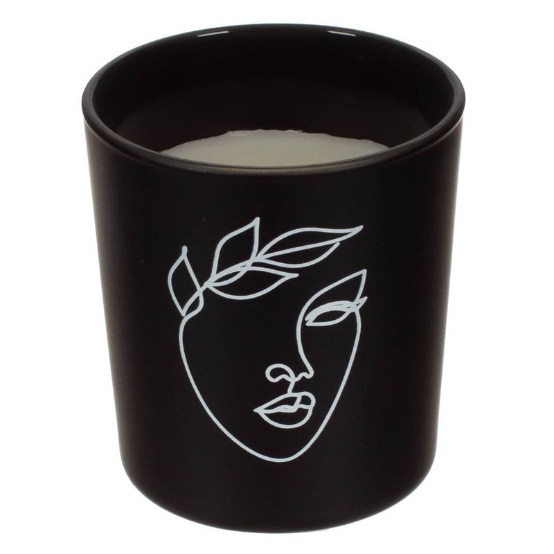 Casa si Gradina - Decoratiuni - Aromaterapie si lumanari - Lumanari si candele - Lumanare parfumata, model fete albe, culoare alb si negru, diametru 7 x 8cm - Infinity.ro