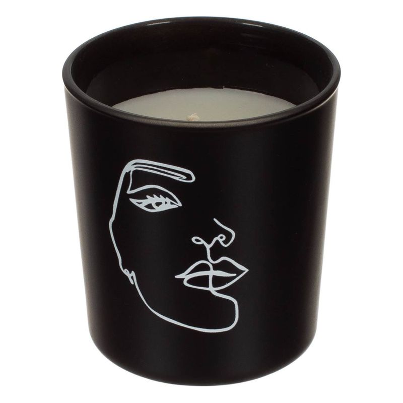 Casa si Gradina - Decoratiuni - Aromaterapie si lumanari - Lumanari si candele - Lumanare parfumata, model fete albe, culoare alb si negru, diametru 7 x 8cm - Infinity.ro