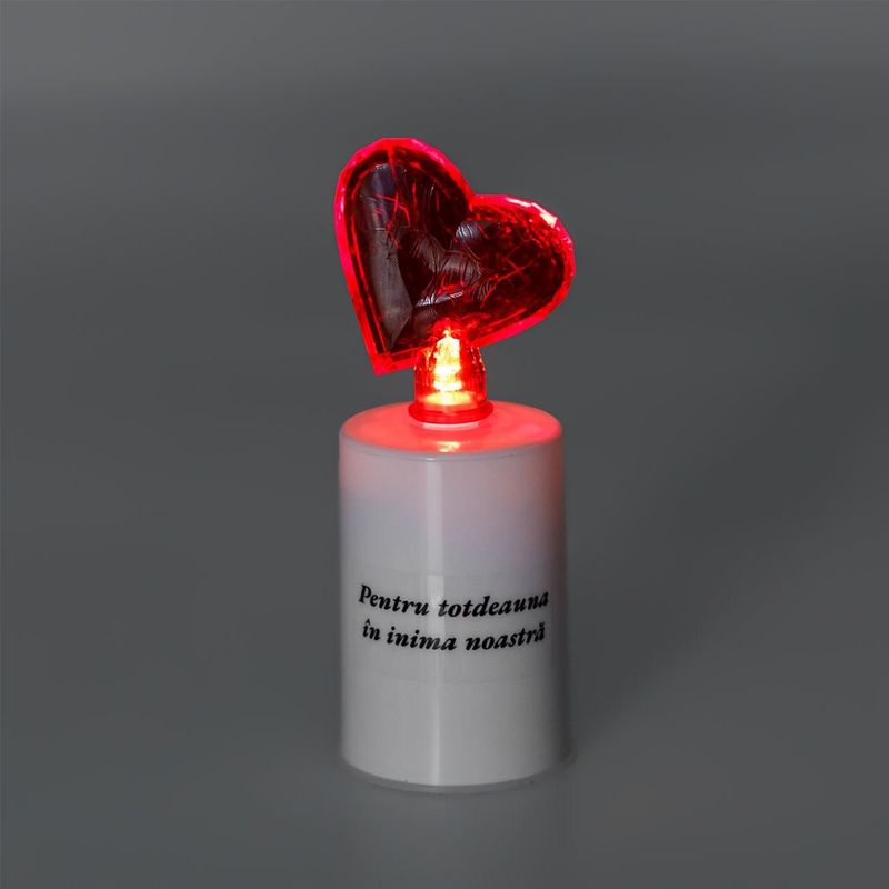Casa si Gradina - Decoratiuni - Aromaterapie si lumanari - Lumanari si candele - Lumanare decorativa led, rosu, mesaj, 5 x 14cm - Infinity.ro