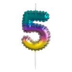 Casa si Gradina - Decoratiuni - Aromaterapie si lumanari - Lumanari si candele - Lumanare tort aniversara, numar 5, multicolor, parafina - Infinity.ro