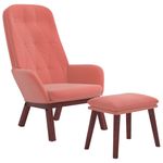 Casa si Gradina - Mobilier - Scaune si fotolii - Fotolii - Fotoliu de relaxare cu taburet, roz, catifea - Infinity.ro