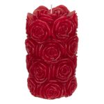Casa si Gradina - Decoratiuni - Aromaterapie si lumanari - Lumanari si candele - Lumanare decorativa, model 3d trandafiri, parafina, culoare rosie, dimensiuni 8 x 13.5 cm, timp ardere 52 ore - Infinity.ro