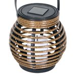Casa si Gradina - Decoratiuni - Aromaterapie si lumanari - Lumanari si candele - Felinar solar, model 15 x 15cm, maro/negru, led lumanare, baterie reincarcabila, 1.2v 200mah - Infinity.ro