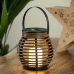 Casa si Gradina - Decoratiuni - Aromaterapie si lumanari - Lumanari si candele - Felinar solar, model 15 x 15cm, maro/negru, led lumanare, baterie reincarcabila, 1.2v 200mah - Infinity.ro