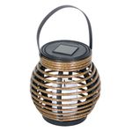 Casa si Gradina - Decoratiuni - Aromaterapie si lumanari - Lumanari si candele - Felinar solar, model 15 x 15cm, maro/negru, led lumanare, baterie reincarcabila, 1.2v 200mah - Infinity.ro