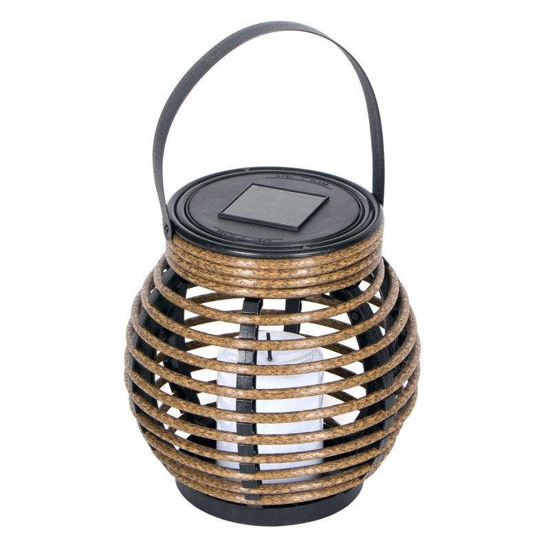 Casa si Gradina - Decoratiuni - Aromaterapie si lumanari - Lumanari si candele - Felinar solar, model 15 x 15cm, maro/negru, led lumanare, baterie reincarcabila, 1.2v 200mah - Infinity.ro