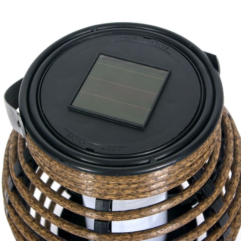 Casa si Gradina - Decoratiuni - Aromaterapie si lumanari - Lumanari si candele - Felinar solar, model 15 x 15cm, maro/negru, led lumanare, baterie reincarcabila, 1.2v 200mah - Infinity.ro