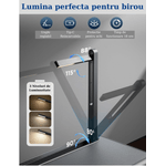 Laptop, Telefoane si Tablete - Laptopuri si accesorii - Accesorii Laptop - Standuri/Coolere notebook - Masuta Laptop Multifunctionala Saiji, 540mm x 330mm x 100mm, Lumina LED, 3 Ajustari Luminozitate, Negru - Infinity.ro