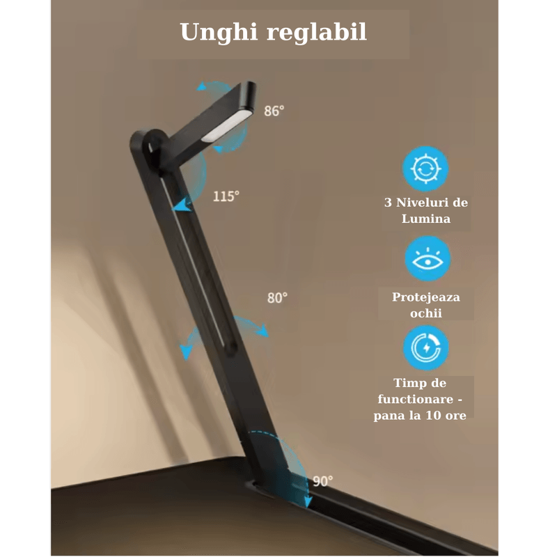 Laptop, Telefoane si Tablete - Laptopuri si accesorii - Accesorii Laptop - Standuri/Coolere notebook - Masuta Laptop Multifunctionala Saiji, 600mm x 450mm, 4 Unghiuri de Reglare Suprafata, 5 Nivele de Inaltime Reglabile - Infinity.ro