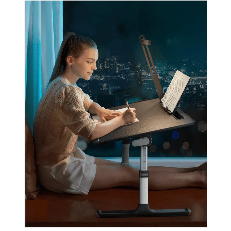 Laptop, Telefoane si Tablete - Laptopuri si accesorii - Accesorii Laptop - Standuri/Coolere notebook - Masuta Laptop Multifunctionala Saiji, 600mm x 450mm, 4 Unghiuri de Reglare Suprafata, 5 Nivele de Inaltime Reglabile - Infinity.ro