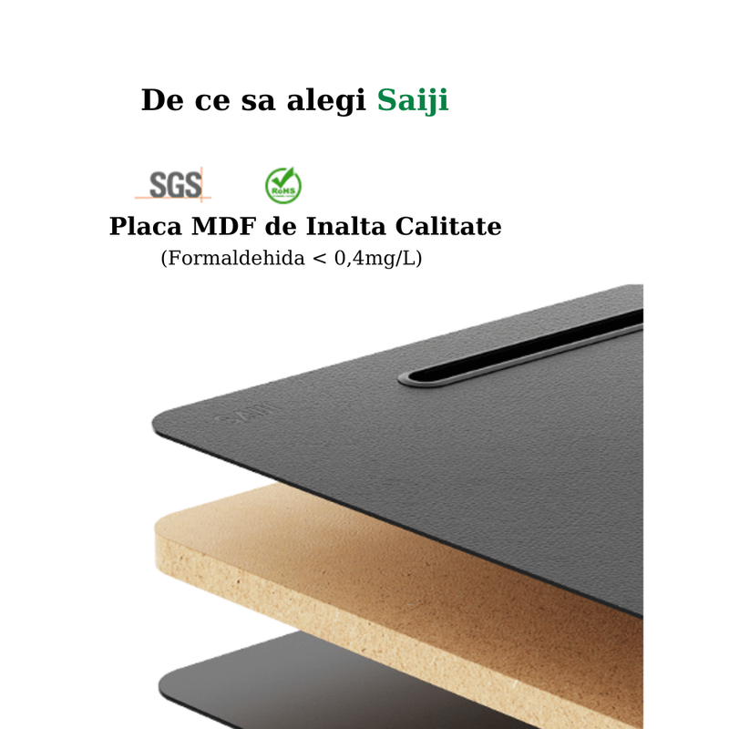 Laptop, Telefoane si Tablete - Laptopuri si accesorii - Accesorii Laptop - Standuri/Coolere notebook - Masuta Laptop Multifunctionala Saiji, 600mm x 450mm, 4 Unghiuri de Reglare Suprafata, 5 Nivele de Inaltime Reglabile - Infinity.ro