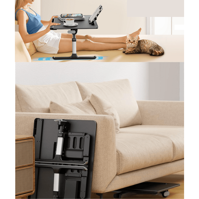 Laptop, Telefoane si Tablete - Laptopuri si accesorii - Accesorii Laptop - Standuri/Coolere notebook - Masuta Laptop Multifunctionala Saiji, 600mm x 450mm, 4 Unghiuri de Reglare Suprafata, 5 Nivele de Inaltime Reglabile - Infinity.ro