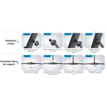 Laptop, Telefoane si Tablete - Laptopuri si accesorii - Accesorii Laptop - Standuri/Coolere notebook - Suport reglabil portabil pentru telefon, tableta, ipad, Nintendo, potrivit pentru dispositive de la 4,7” – 17,3”, Negru - Infinity.ro