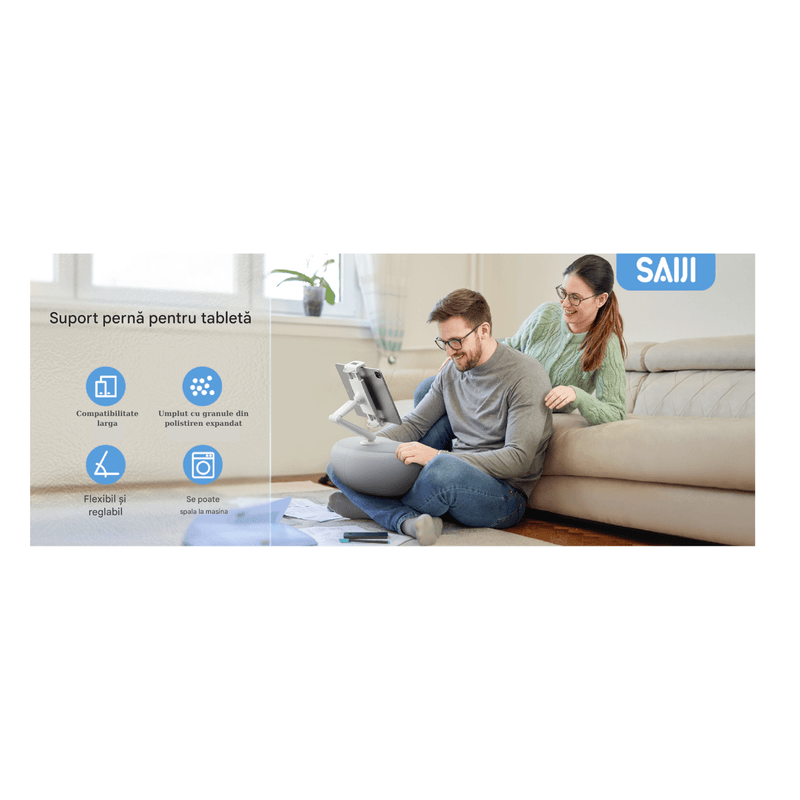 Laptop, Telefoane si Tablete - Laptopuri si accesorii - Accesorii Laptop - Standuri/Coolere notebook - Suport SAIJI KINDLE pentru tableta, monitor portabil, telefon, Nintendo, compatibil cu dispozitive de la 4,5”-15,6” - Infinity.ro