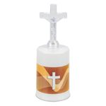 Casa si Gradina - Decoratiuni - Aromaterapie si lumanari - Lumanari si candele - Lumina decorativa led, model cruce, plastic, alb, functionare pe baterii, 11.5 x 5.2 cm - Infinity.ro