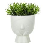 Casa si Gradina - Decoratiuni - Obiecte decorative - Plante artificiale - Ghiveci decorativ, model fata, plastic, culoare alba, 9 x 9 x 15cm, planta artificiala - Infinity.ro