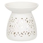 Casa si Gradina - Decoratiuni - Aromaterapie si lumanari - Uleiuri esentiale aromaterapie - Suport ulei parfumat ceramic, model perforat, culoare alb, dimensiuni 11 x 11cm - Infinity.ro