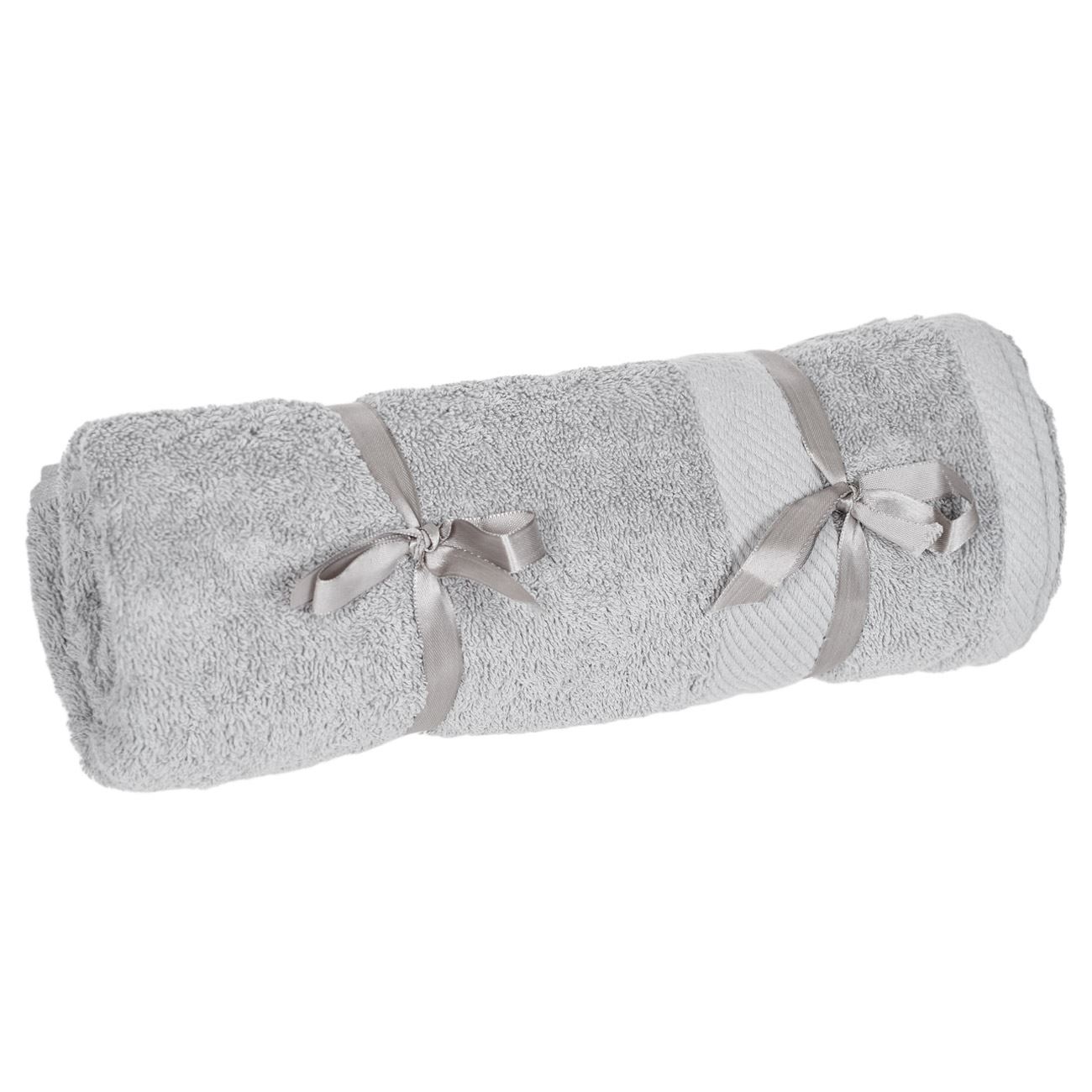 Prosop baie, bumbac, culoare gri, dimensiuni 140x 70cm, absorbant