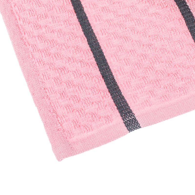 Casa si Gradina - Textile si covoare - Textile baie - Prosoape - Prosop bucatarie waffle, roz cu dungi maro, 60x 35cm, absorbant, 70% bumbac 30% poliester - Infinity.ro