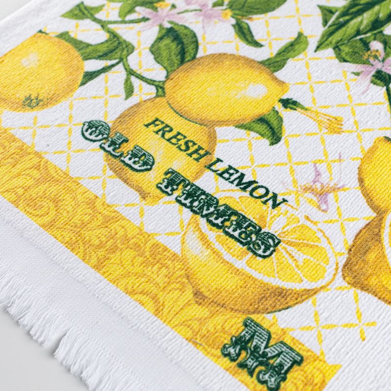 Casa si Gradina - Textile si covoare - Textile baie - Prosoape - Prosop bucatarie, model lamai, bumbac, alb-galben, 35 x 60cm - Infinity.ro