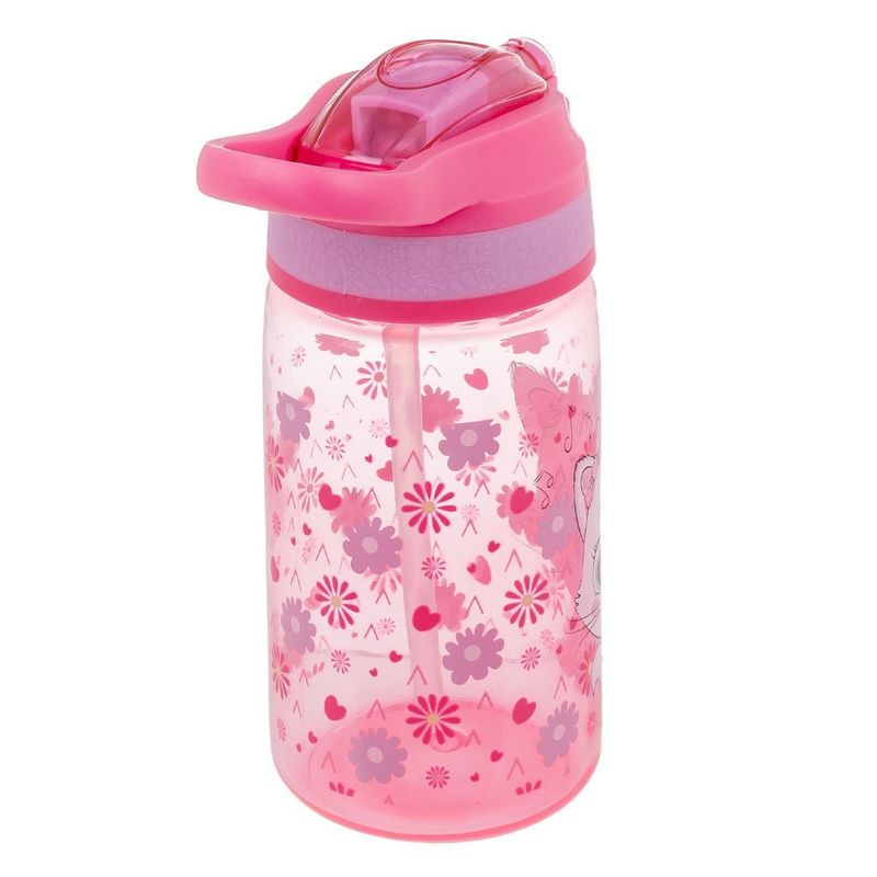 Casa si Gradina - Bucatarie si vesela - Cani si pahare - Sticle - Sticla apa copii, model pisica, mecanism pop-up, capacitate 0,5l, roz - Infinity.ro