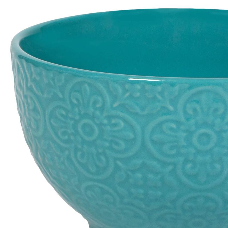 Casa si Gradina - Bucatarie si vesela - Vesela si tacamuri - Farfurii si boluri - Bol ceramic, model reliefat, culoare petrol, capacitate 650 ml - Infinity.ro