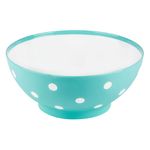 Casa si Gradina - Bucatarie si vesela - Vesela si tacamuri - Farfurii si boluri - Bol plastic, verde mat, capacitate 3l, diametru 25cm, inaltime 10.5cm, buline albe - Infinity.ro