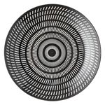 Casa si Gradina/Bucatarie si vesela/Vesela si tacamuri/Farfurii si boluri - Farfurie intinsa portelan, model dungi albe, diametru 19 cm, negru - Infinity.ro