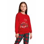 Fashion, accesorii si bijuterii - Copii - Lenjerie si pijamale copii - Pijamale copii - Pijama copii cu tematica de Craciun GP7098, 110-116 CM 5-6 ani, Rosu - Infinity.ro
