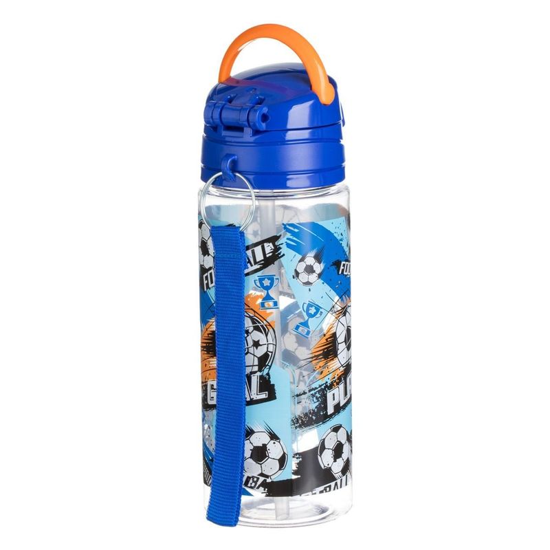 Casa si Gradina - Bucatarie si vesela - Cani si pahare - Sticle - Sticla apa, model fotbal, pop-up, capacitate 500ml, multicolor, plastic - Infinity.ro