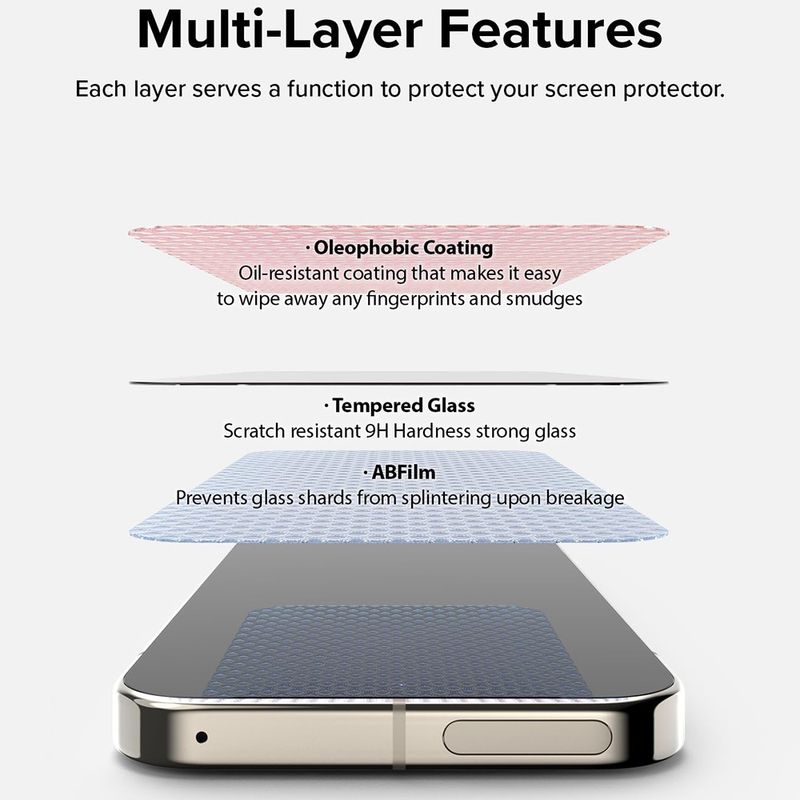 Laptop, Telefoane si Tablete - Telefoane mobile si accesorii - Accesorii Telefoane - Folii protectie telefoane - Folie pentru Google Pixel 9 / Google Pixel 9 Pro (set 2) - Ringke Easy Slide TempeRosu Glass - Transparent - Infinity.ro